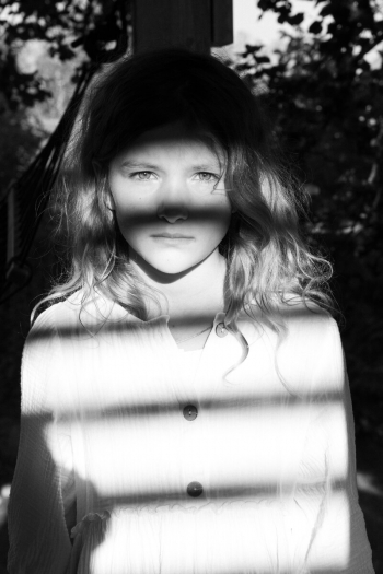 Through a grid of sunlight